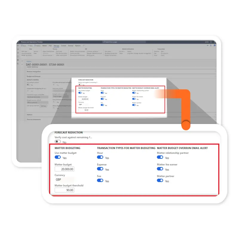 Predictive budgeting for law firms