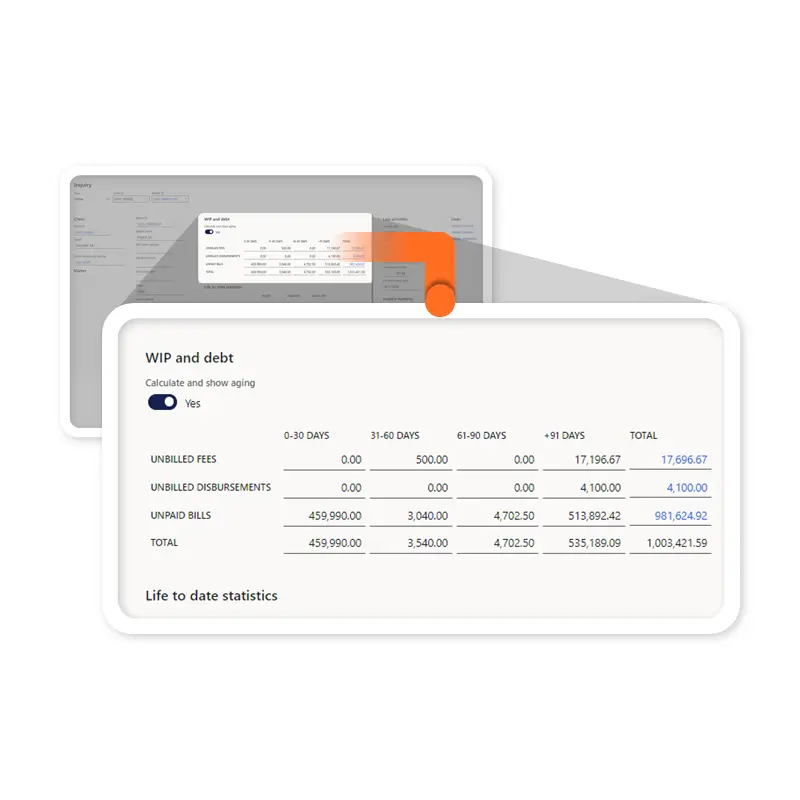 WIP and accounts receivable monitoring