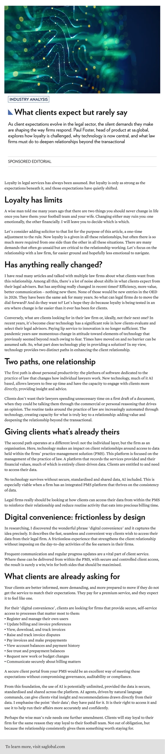 What clients expect from law firms article feature image